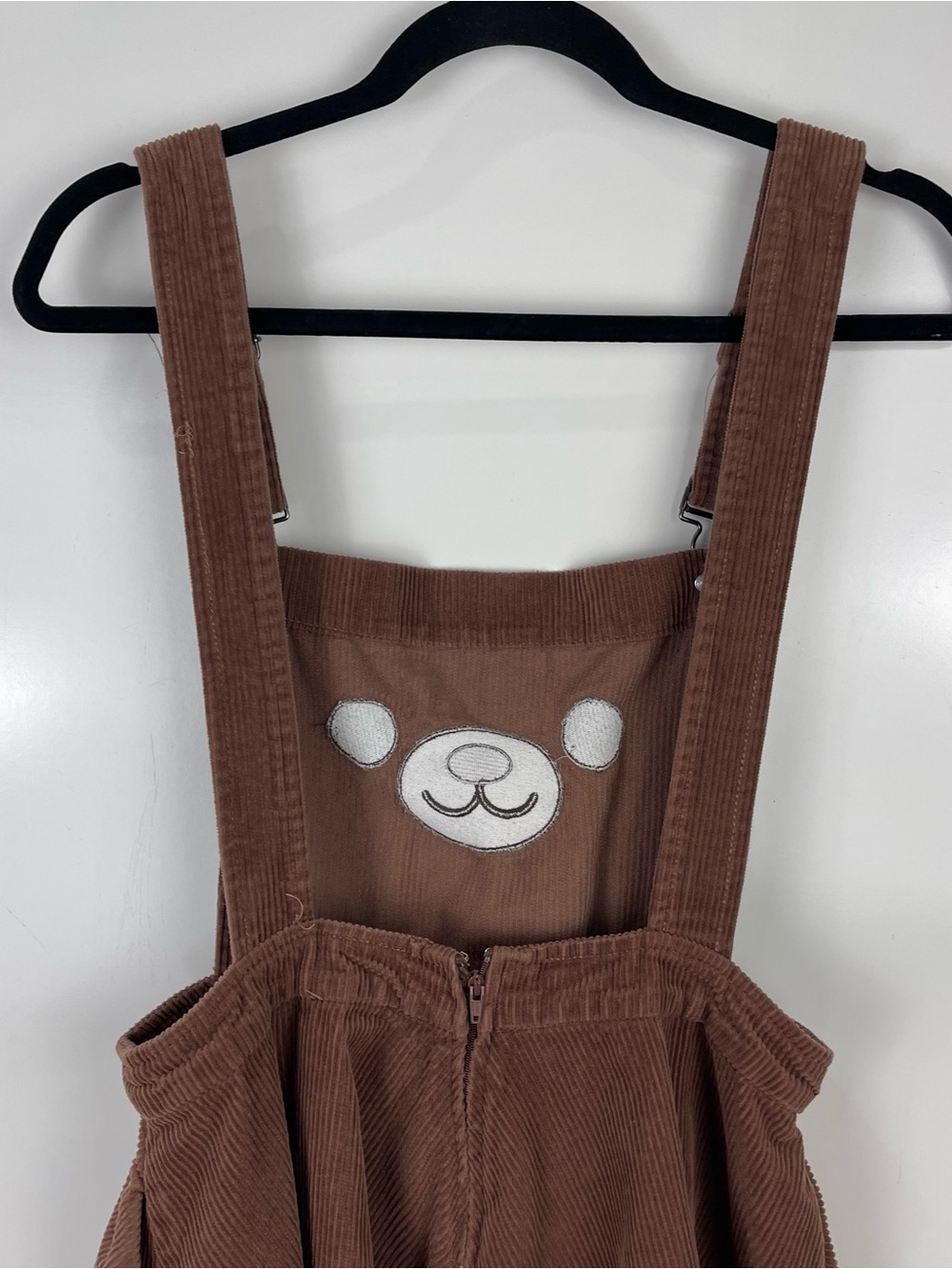 Hot Topic Teddy Bear Corduroy Overall Skirt Size Small Brown Grunge Emo Alt Girl - Picture 7 of 9